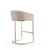 Manhattan Comfort Louvre Barstool in Cream and Titanium Gold BS016-CR